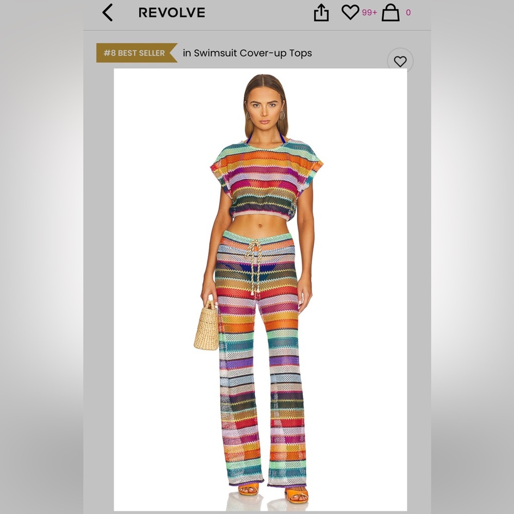 PQ Swim Multicolor Striped Crochet Cover-Up Set